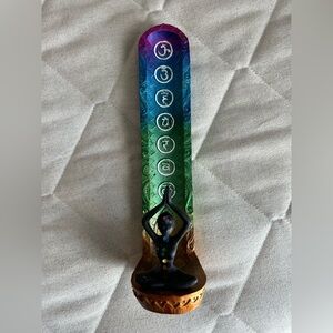 Chakra Incense Burner with Meditating Yoga Figure